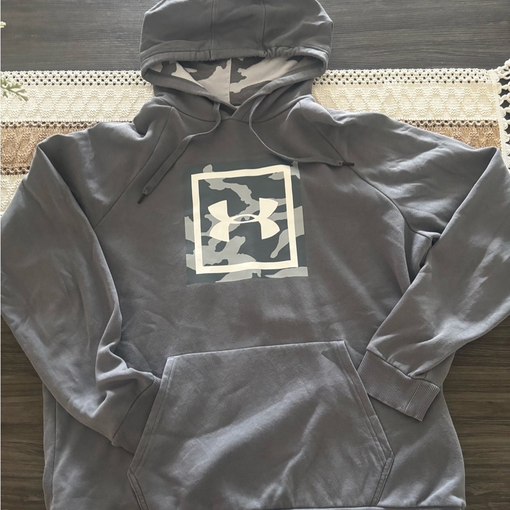 Under Armour Charcoal Hoodie with Camo Logo